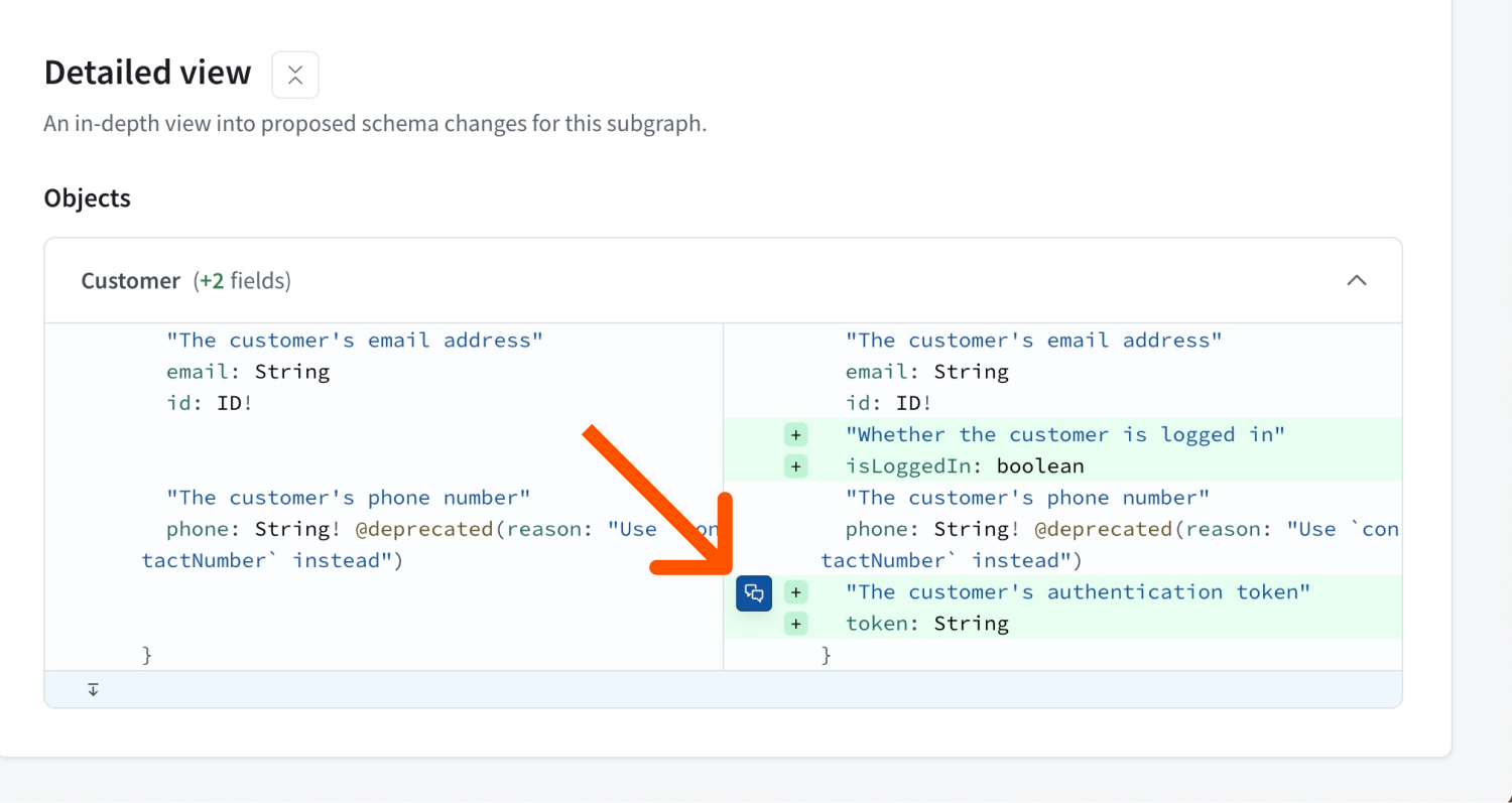 Adding a comment to a schema proposal in GraphOS Studio